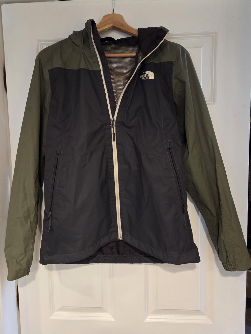 The North Face Women's Olive & Black Hooded Rain Jacket